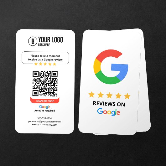 Carte De Visite Code QR de Google Avis Évaluez Mon Entreprise 5 Ét