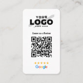 Carte De Visite Code QR de Google Avis Lien d'avis professionnel 5 (Devant)