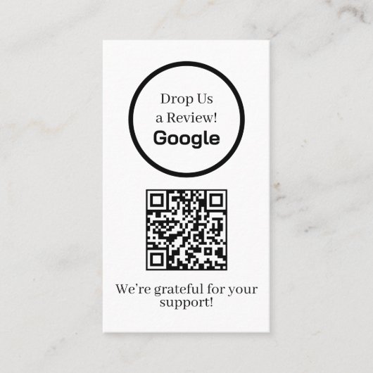 Carte De Visite Code QR de Google Avis | Lien de retour d'informat (Devant)