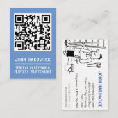 Carte De Visite Code QR de Handyman et d'entretien des propriétés (Devant / Derrière)