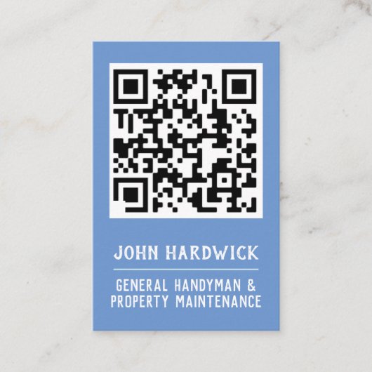 Carte De Visite Code QR de Handyman et d'entretien des propriétés (Devant)