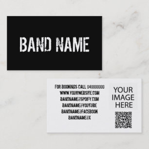 Carte De Visite Code QR de la bande noire et blanche personnalisée