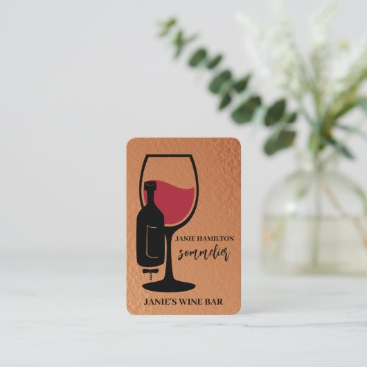 Carte De Visite Code QR de la barre de vin (Debout devant)