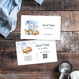 Carte De Visite Code QR de la boulangerie artisanale Blue Mixer fa