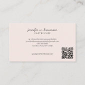 Carte De Visite Code QR de la boulangerie florale de gâteau Script (Dos)