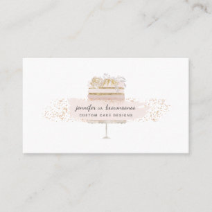Carte De Visite Code QR de la boulangerie florale de gâteau Script