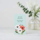 Carte De Visite Code QR de la boutique de fleuriste Fleurs Tendanc (Debout devant)