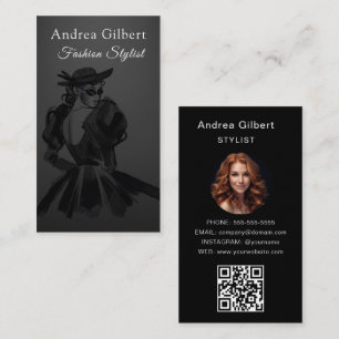 Carte De Visite Code QR de la boutique de mode de fille élégante C