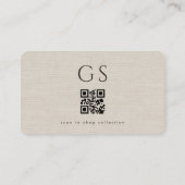Carte De Visite Code QR de la boutique de vêtements en lin (Dos)