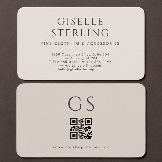 Carte De Visite Code QR de la boutique Neutre