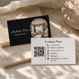 Carte De Visite Code QR de la clinique d'esthétique Minimal Arch n