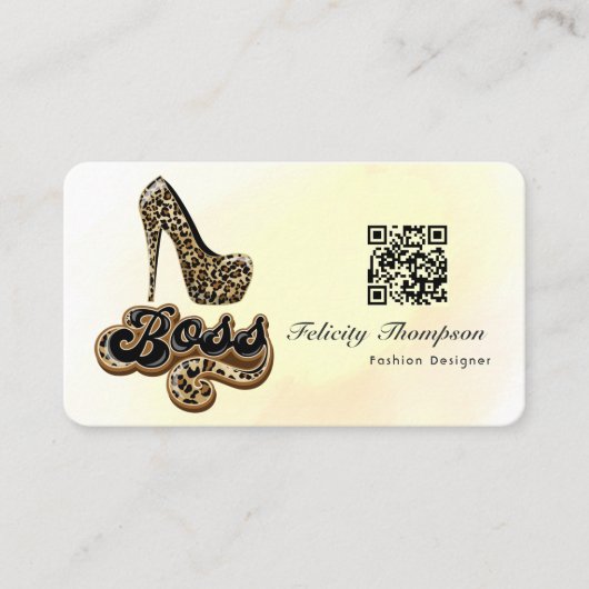 Carte De Visite Code QR de la dame du chef (Devant)