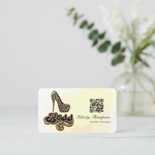 Carte De Visite Code QR de la dame du chef (Debout devant)