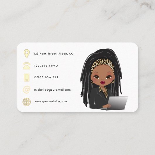 Carte De Visite Code QR de la dame du chef (Dos)