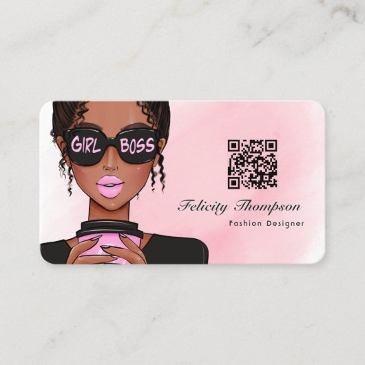 Carte De Visite Code QR de la dame du chef (Devant)