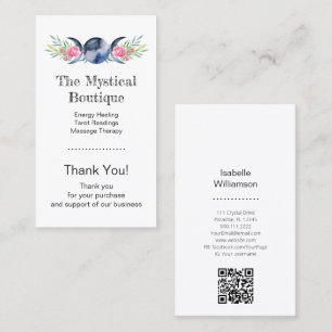 Carte De Visite Code QR de la Déesse Triple Lune Céleste Merci Bu