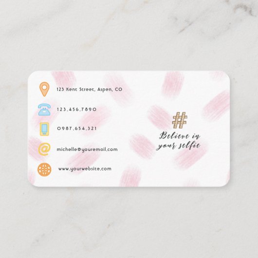 Carte De Visite Code QR de la fille selfie à la mode (Dos)