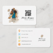 Carte De Visite Code QR de la fille selfie à la mode (Devant / Derrière)