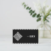 Carte De Visite Code Qr de la ligne classique professionnelle Noir (Debout devant)