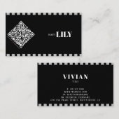 Carte De Visite Code Qr de la ligne classique professionnelle Noir (Devant / Derrière)