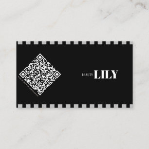 Carte De Visite Code Qr de la ligne classique professionnelle Noir