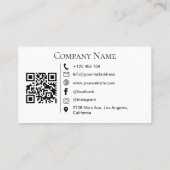 Carte De Visite Code QR de la maison d'hôtes de location de vacanc (Dos)