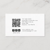 Carte De Visite Code QR de la marque d'esthéticienne Tarot (Dos)
