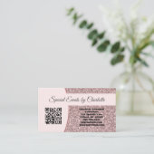 Carte De Visite Code QR de la Parties scintillant rose professionn (Debout devant)