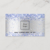 Carte De Visite Code QR de la photo bleu clair argenté (Devant)