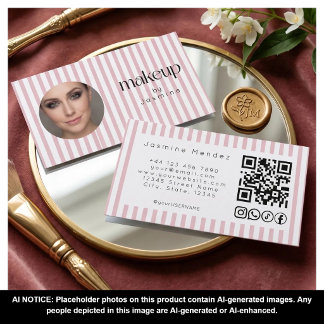 Carte De Visite Code QR de la photo de la bande rose Blush MUA Icô