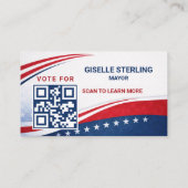 Carte De Visite Code QR de la photo de la campagne d'élection du m (Dos)