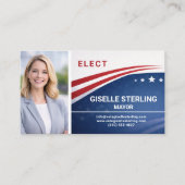 Carte De Visite Code QR de la photo de la campagne d'élection du m (Devant)