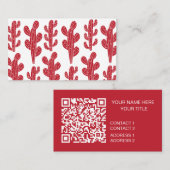 Carte De Visite Code QR de la plante de cactus rouge (Devant / Derrière)