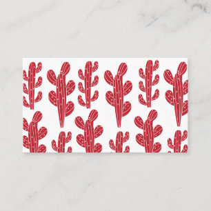 Carte De Visite Code QR de la plante de cactus rouge