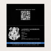 Carte De Visite Code QR de la police sur mesure du département de  (Extérieur déplié)