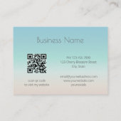 Carte De Visite Code QR de la tortue marine argentée (Dos)