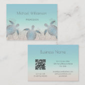 Carte De Visite Code QR de la tortue marine argentée (Devant / Derrière)