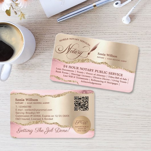 Carte De Visite Code QR de l'agent de notaire mobile élégant et de