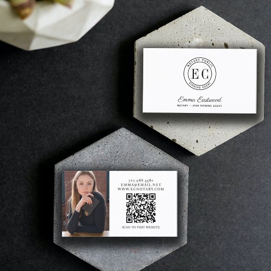 Carte De Visite Code QR de l'agent de signature du prêt notaire