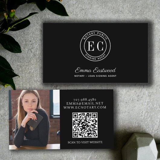 Carte De Visite Code QR de l'agent de signature du prêt notaire