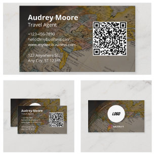 Carte De Visite Code QR de l'agent de voyage