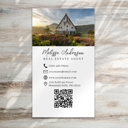 Carte De Visite Code QR de l'agent immobilier