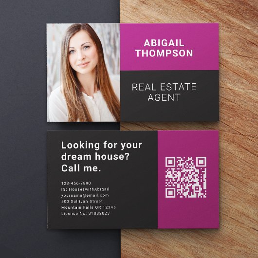 Carte De Visite Code QR de l'agent immobilier