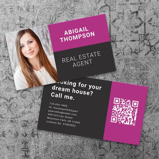 Carte De Visite Code QR de l'agent immobilier