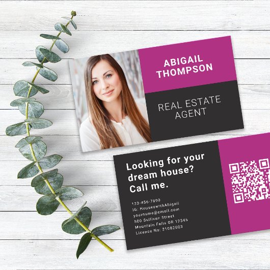 Carte De Visite Code QR de l'agent immobilier