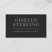 Carte De Visite Code QR de l'agent immobilier Black Silver (Devant)
