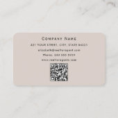 Carte De Visite Code QR de l'agent immobilier boho élégant moderne (Dos)