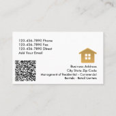 Carte De Visite Code QR de l'agent immobilier de luxe (Dos)