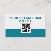 Carte De Visite Code QR de l'agent immobilier moderne et frais (Dos)