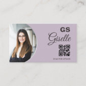 Carte De Visite Code QR de l'agent immobilier Monogramme Argent Vi (Devant)